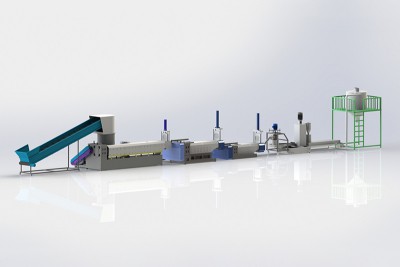 Ligne de granulation plastique avec compacteur